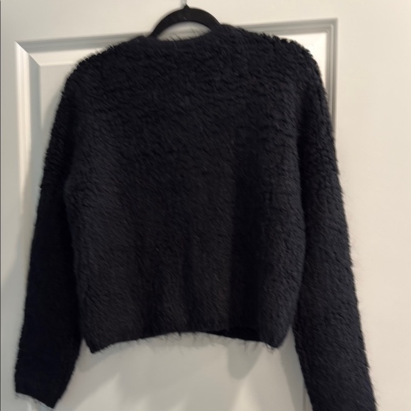 NWT ASTR The Label Black Textured Cardigan with Gold Buttons sz m - Picture 6 of 6